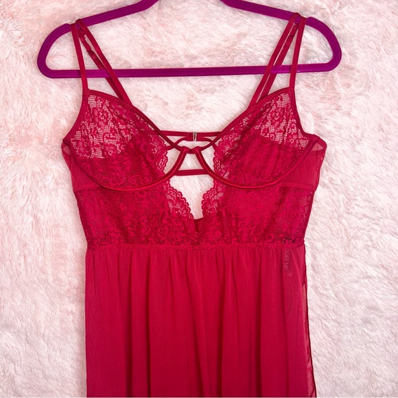 Adore me Red Lace Babydoll Lingerie - Picture 6 of 7
